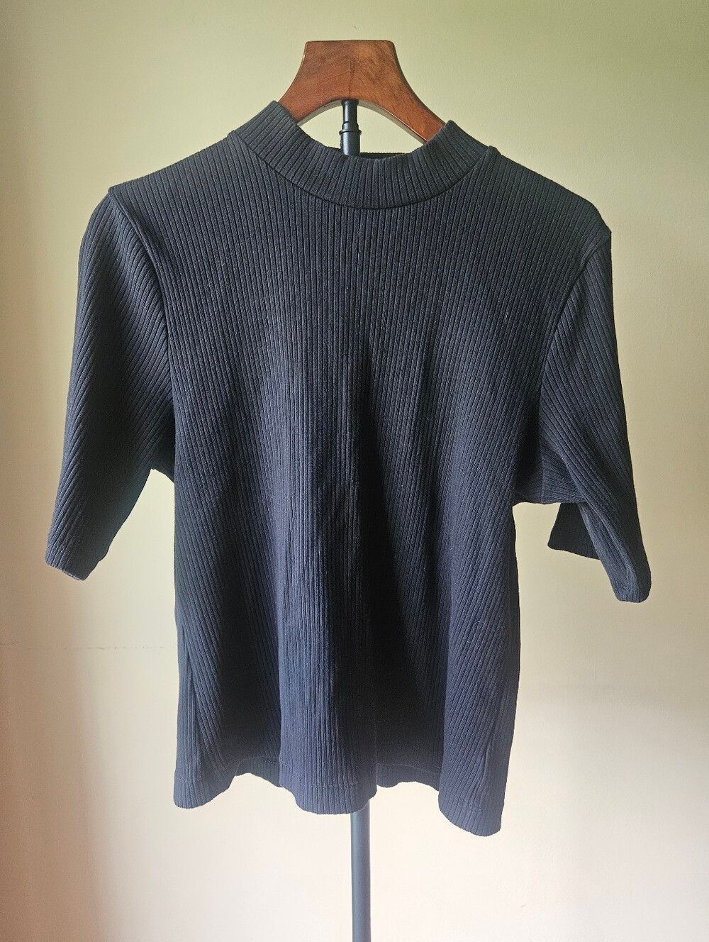 Old Navy Black Ribbed Mock Neck Tee Size XL